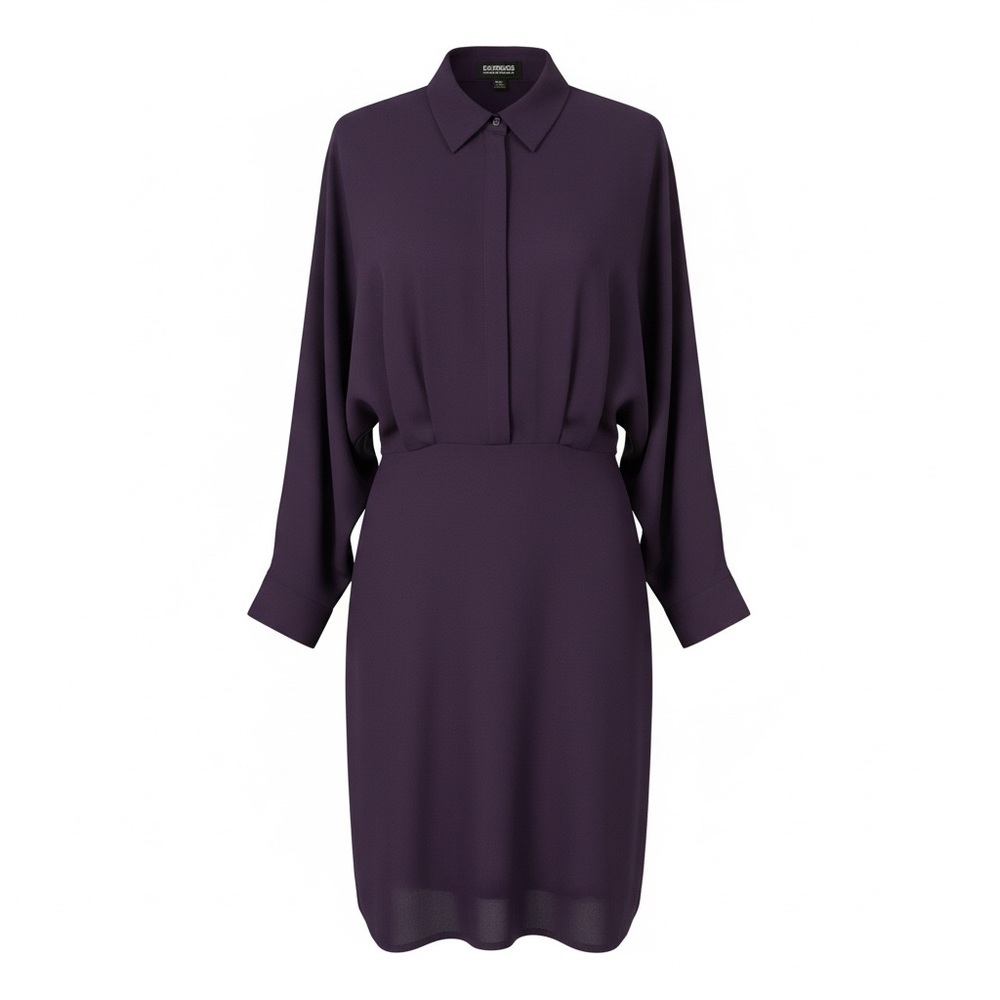 Express Portofino Shirt Dress Long Sleeve Mini Purple XS NWT
